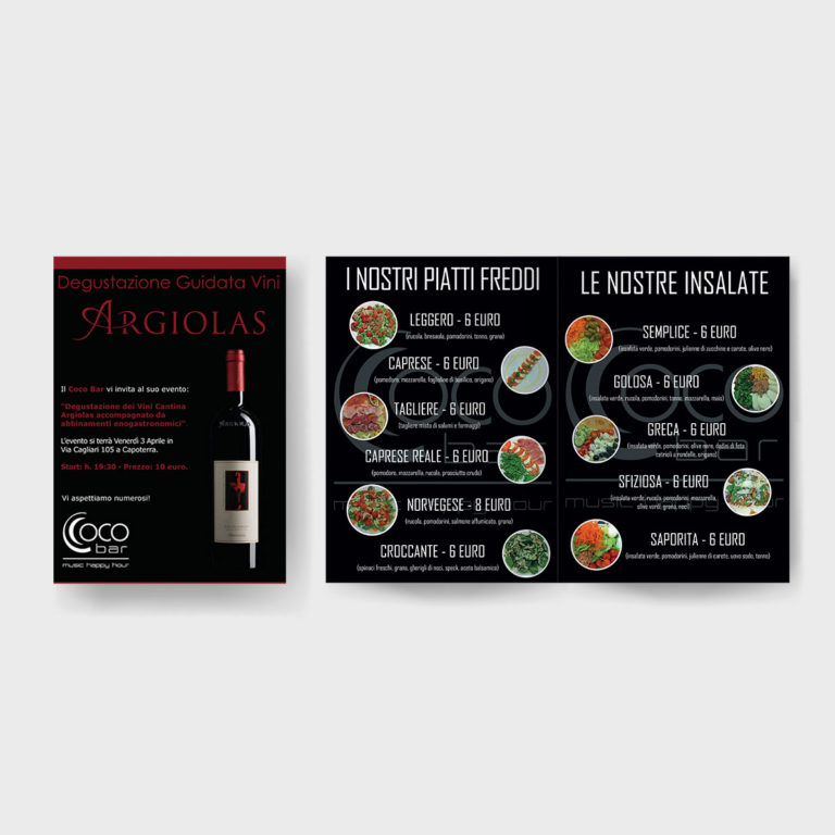 Esempio Locandina e Menù Coco Bar